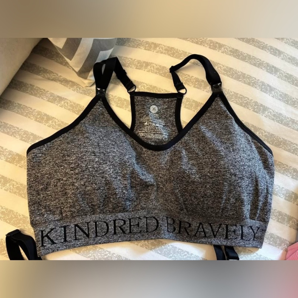 Kindred Bravely Charcoal Heather Nursing Bra Large